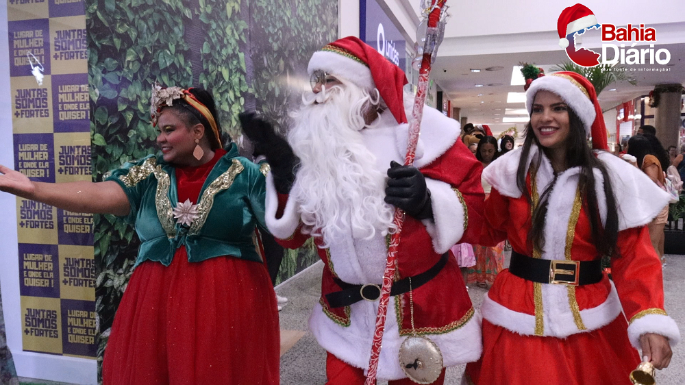 Famílias celebram a chegada do bom velhinho no Boulevard Shopping Camaçari